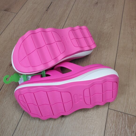 Crocs Mega Crush Triple Strap Platform Sandals Pink White Womens Size 8 New - Picture 9 of 9
